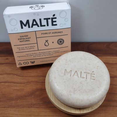 MALTÉ - Savon exfoliant naturel - Poire & Agrumes