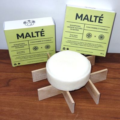 MALTÉ - Shampoing naturel en barre - Concombre & Pomelo