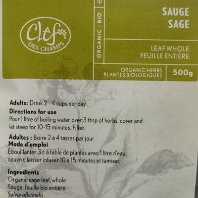 Sauge - feuille entière